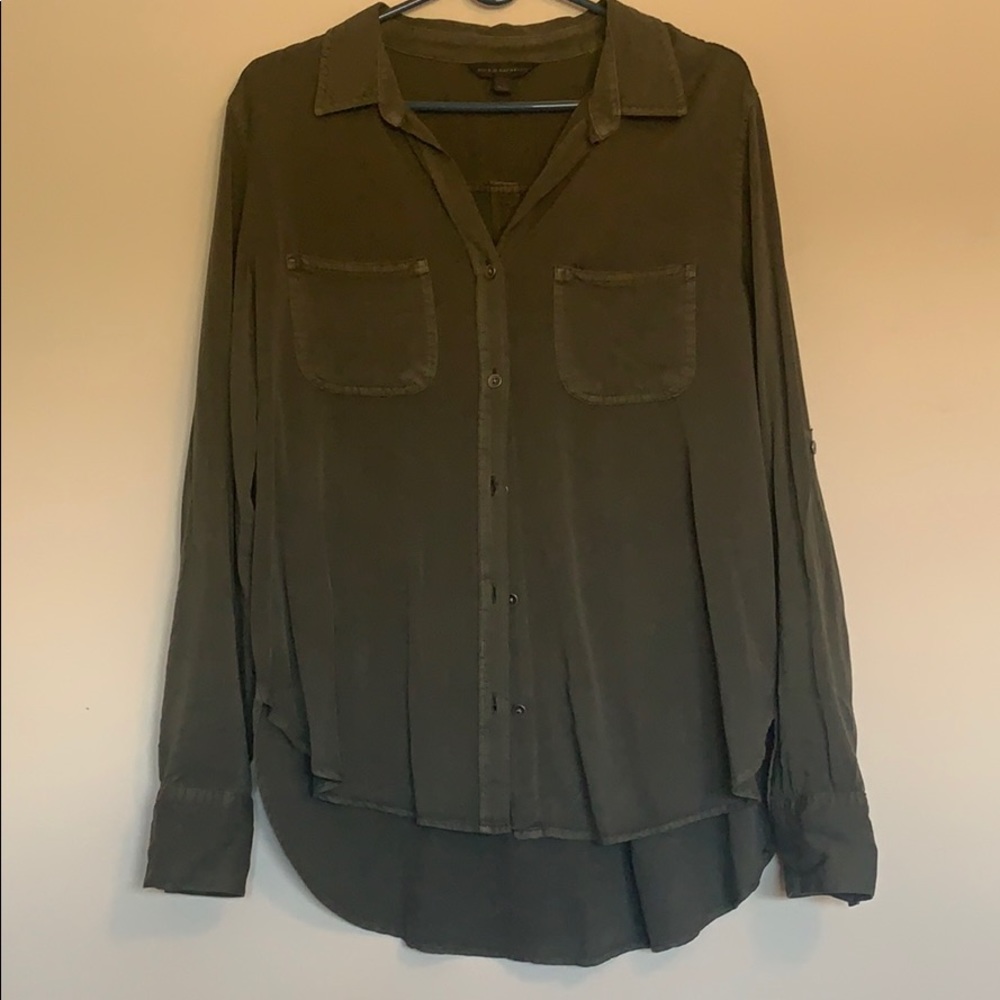 NWT OLIVE GREEN SLOUCHY BUTTON DOWN